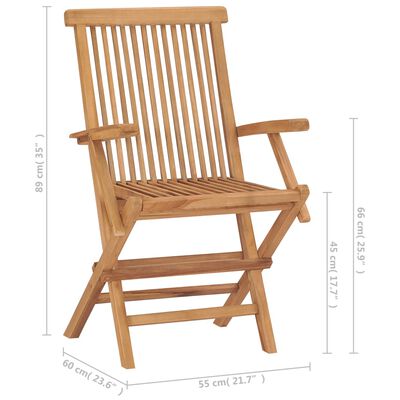 vidaXL Patio Chairs 8 pcs Solid Teak Wood
