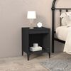 vidaXL Bedside Cabinet Set of 2 Black Engineered wood, Metal Medium