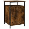 vidaXL Bedside Cabinet Set of 2 Smoked Oak Engineered Wood, Iron Medium