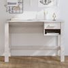 vidaXL Desk White Solid Pinewood Medium Desk Rectangular Traditional