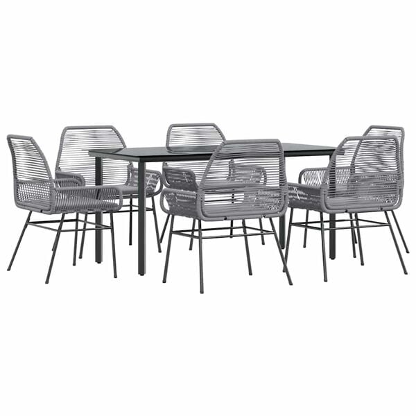 vidaXL Garden Dining Set Black, Grey, Dark Grey