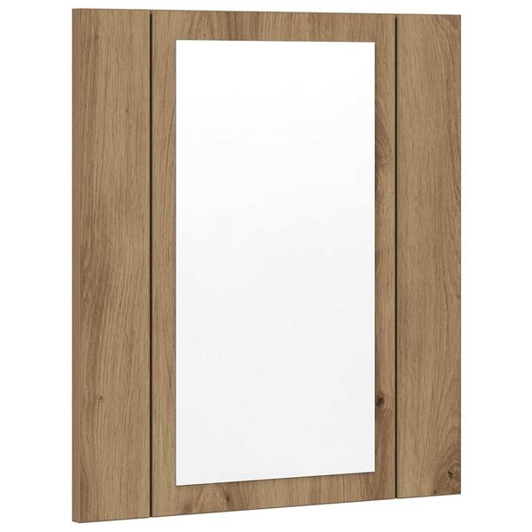 vidaXL LED Mirror Cabinet Artisan Oak Engineered Wood, Acrylic