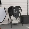 vidaXL Saddle Rack Black Powder-coated steel Compact Foldable