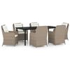 vidaXL Garden Dining Set Brown & Cream White