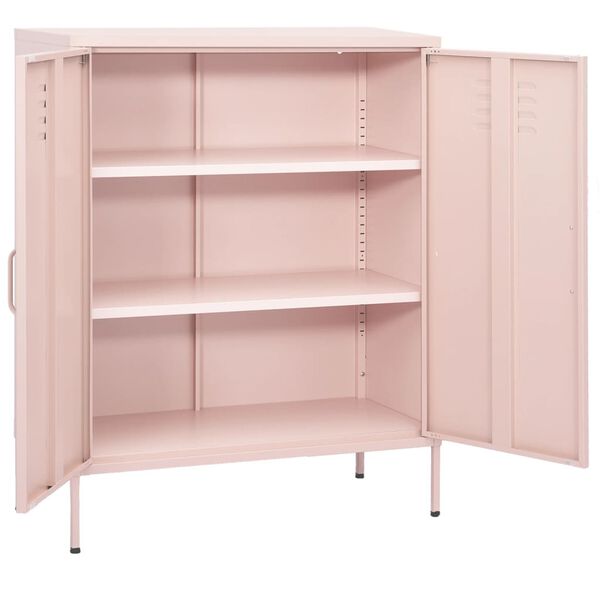 vidaXL Storage Cabinet Pink Steel 31.5 x 13.8 x 40.0 in Storage Cabinet