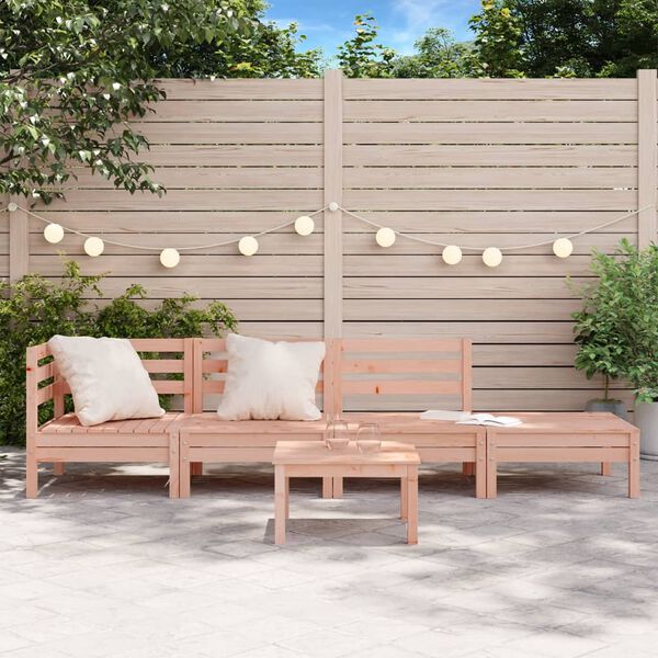 vidaXL Garden Sofa Natural wood Solid Douglas wood 4-Seater Modular