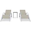 vidaXL Sun Lounger Cream for loungers, Black and Silver for table