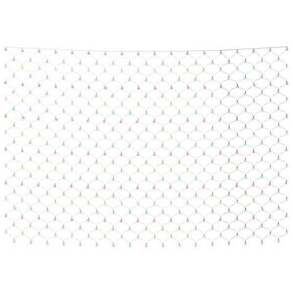 vidaXL LED Net Light Green frame with colorful lights PVC 9.8x9.8ft