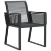 vidaXL Garden Chair Black Poly Rattan, Powder-Coated Steel Standard