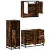 vidaXL Bathroom Furniture Set Smoked Oak Engineered wood, metal, glass