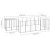 vidaXL Dog Kennel Silver Powder-coated steel 91.2 sq ft Durable