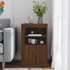 vidaXL Side Cabinet Brown Oak Engineered wood and glass Medium Lights