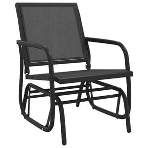 vidaXL Garden Glider Chair Black Textilene and Steel 24.0 x 29.9 x 34.3 in