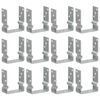 vidaXL Fence Anchors 12 pcs Silver 4.7x2.4x5.9" Galvanised Steel