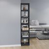 vidaXL Book Cabinet Grey Solid Pinewood Tall Book Cabinet Rectangular