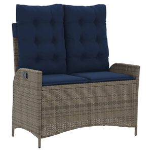 vidaXL Reclining Garden Bench Grey, Navy Blue