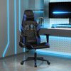 vidaXL Gaming Chair Black and Blue Faux Leather