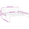 vidaXL Sofa Bed Frame White Powder-coated metal