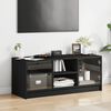 vidaXL TV Cabinet Black Engineered wood, glass 40.2 x 14.6 x 16.5 in