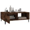 vidaXL Coffee Table Smoked Oak Engineered Wood, Metal Coffee Table