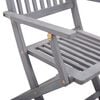 vidaXL Outdoor Chair Set of 2 Grey Solid acacia wood Standard Foldable
