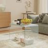 vidaXL Side Table Clear Tempered glass 15.7x15.7x23.6 in Tough