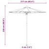 vidaXL Garden Parasol Cream White Ø 270 x 260 cm Bamboo