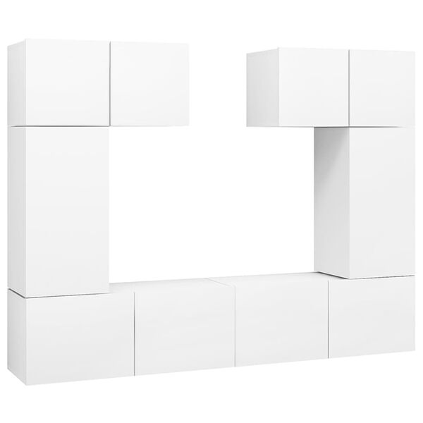 vidaXL 6 Piece TV Stand Set White Engineered Wood