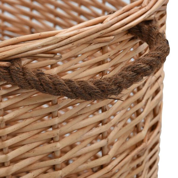 vidaXL Firewood Basket with Carrying Handles 30.7"x21.3"x13.4" Natural Willow