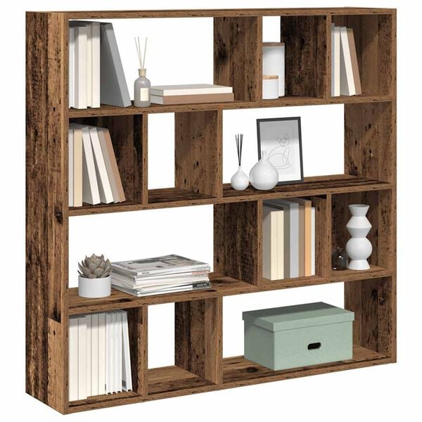 vidaXL Book Cabinet/Room Divider Old Wood 41.3x9.4x40.2"