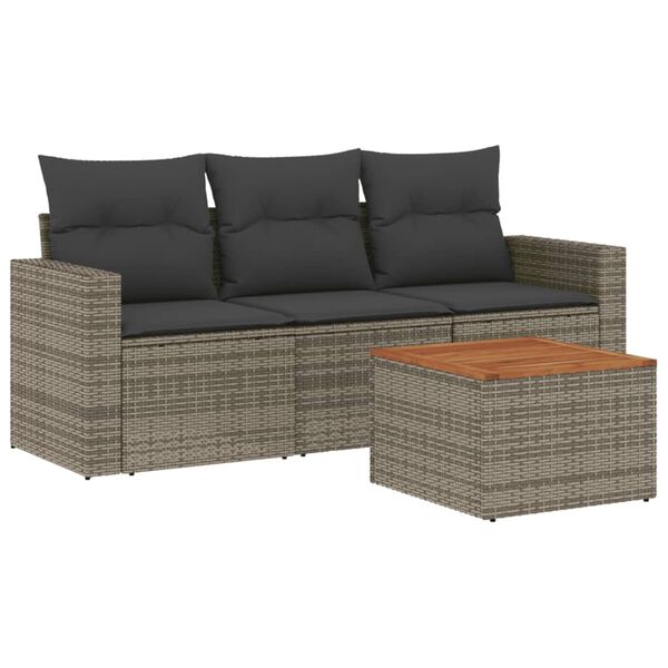 vidaXL Garden Sofa Set Grey