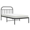 vidaXL Bed Frame Black Powder-Coated Steel Single Bed Frame