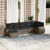 vidaXL Garden Sofa Set Grey PE rattan, powder-coated steel Large