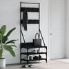 vidaXL Clothes Rack Black Engineered wood, Metal 27.6 x 15.7 x 72.4 in
