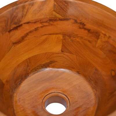 vidaXL Basin Solid Wood Teak Φ15.7"x7.9"