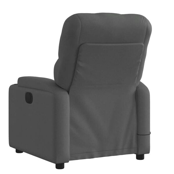 vidaXL Massage Recliner Chair Dark grey Polyester fabric, metal, plywood