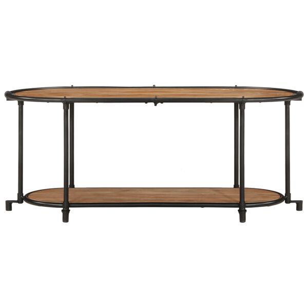 vidaXL TV Cabinet Brown and Black Solid Acacia Wood and Iron