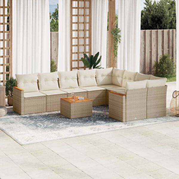 vidaXL Garden Sofa Set Beige