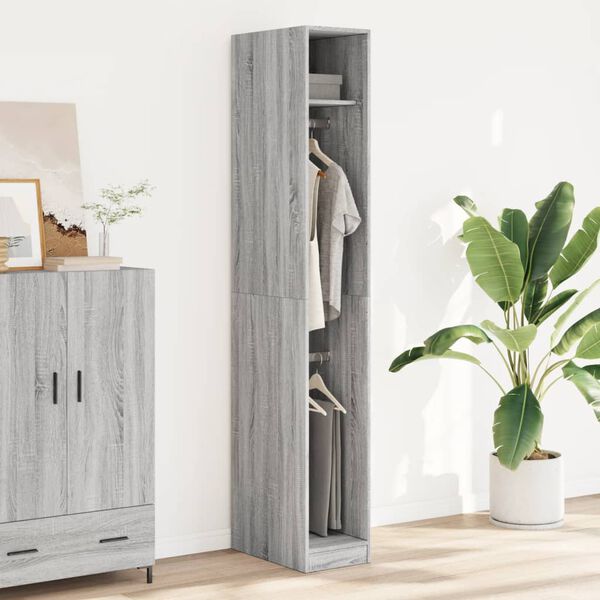 vidaXL Wardrobe Grey Sonoma Engineered wood Compact Wardrobe