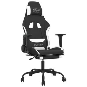 vidaXL Gaming Chair Black and White