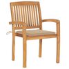 vidaXL Garden Chair Set of 2 Beige, Natural Wood