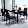vidaXL Dining Set Black Tempered Glass Standard Durable Dining Set