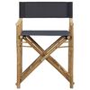 vidaXL Director's Chair Set of 2 Dark Grey Bamboo, Polyester Standard