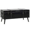 vidaXL Coffee Table Black MDF, Faux Leather, Steel 40.2 x 20.1 x 18.9 in