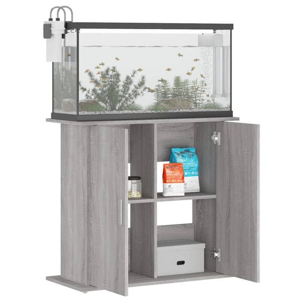 vidaXL Aquarium Stand Gray Sonoma Engineered wood Aquarium Stand