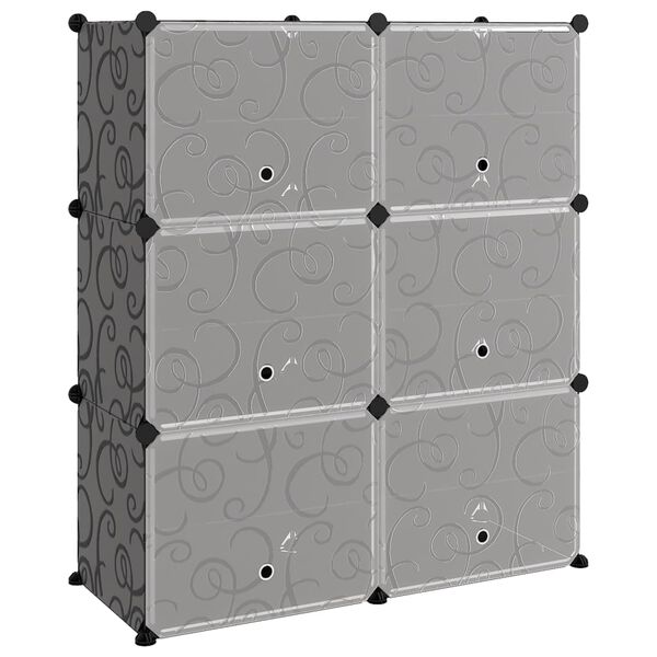 vidaXL Shoe Rack Black PP (Polypropylene), steel Medium Modular