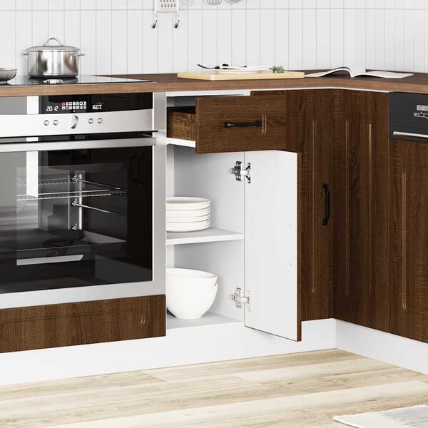 vidaXL Kitchen Base Cabinet Brown Oak Engineered Wood Standard