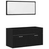 vidaXL Bathroom Furniture Set 3 pcs Black Oak 23.6" x 15.2" x 18.1