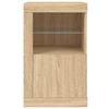 vidaXL Side Cabinet Set of 2 Sonoma oak Engineered wood, glass Medium