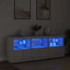 vidaXL Sideboard White Engineered wood, glass Large Sideboard